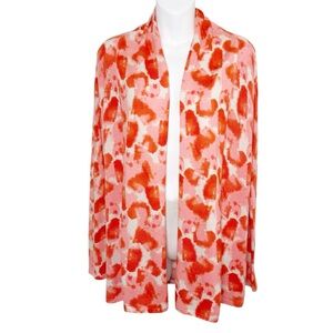 Neiman Marcus cashmere collection coral open front cardigan size XS lightweight